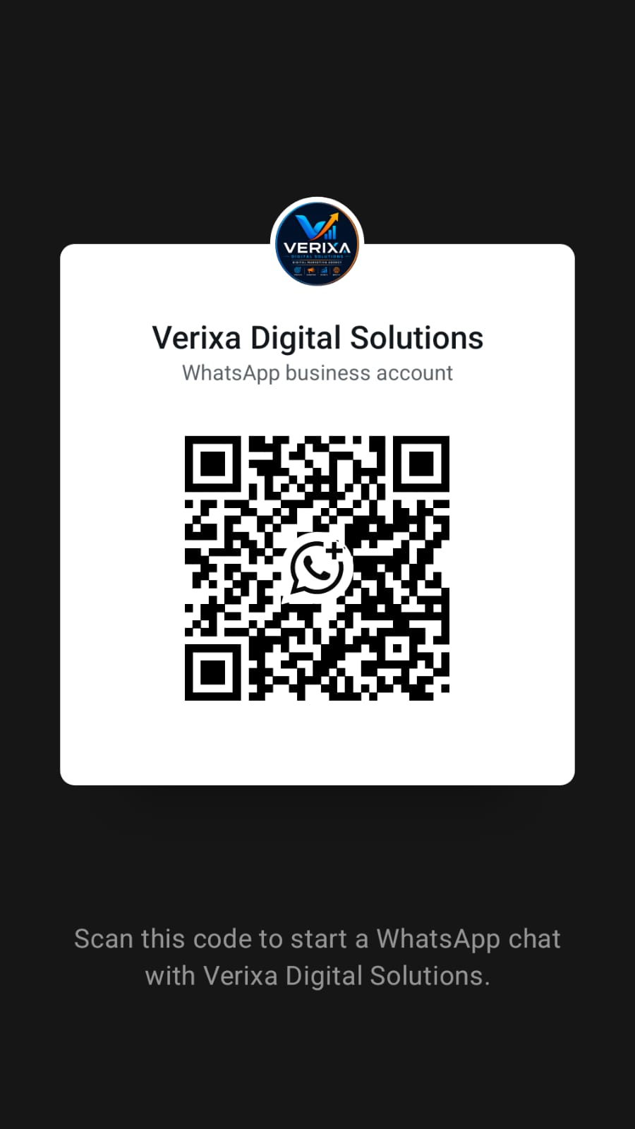 WhatsApp QR code to chat with Verixa Digital Solutions
